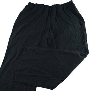 Soft Surroundings Women's Wide Leg Casual Pant Size 2X 22W Black Pull-On Cotton